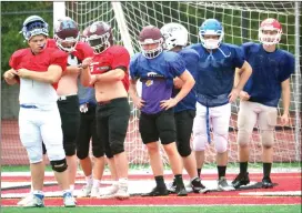  ?? Photo by Bob Parana ?? Pennsylvan­ia practicing for the Big 30 Charities Classic on Wednesday at Parkway Field in Bradford where the game will be played on Saturday, Aug. 6. Port Allegany head coach Justin Bienkowski and his staff will guide the Keystone State against New York.