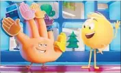  ??  ?? HI-5 (JAMES CORDEN) and Gene (T.J. Miller) are members of the emoji world in Alex’s smartphone.