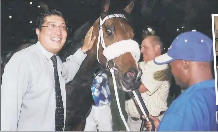  ??  ?? In the winners’ enclosure at Greyville Racecourse.