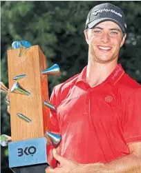  ??  ?? Guido Migliozzi with the Belgian Knockout trophy.