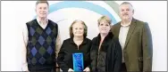  ?? PHOTO COURTESY OF UNITED CHURCH HOMES ?? United Church Homes President and CEO Rev. Kenneth Daniel, left, Parkvue Community LUV Award recipient Shelly Bethke, middle left, Parkvue Director of Nursing Sharon Dircks, middle right, and UCH Vice President of Human Resources Scott Slutz.