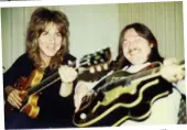  ?? ?? John (JT) Thomas Randy with Budgie guitarist “Big”
England, 1980 at JT’s home in Birmingham,