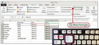  ??  ?? You can print Excel formulae in ‘Show Formulae’ under the Formulas tab