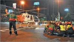  ?? TELAM ?? SIMULACRO. Se realizó ayer a la madrugada en la estación Lima.