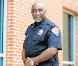  ?? RICARDO RAMIREZ BUXEDA/ORLANDO SENTINEL ?? Sanford Police Chief Cecil Smith was hired and sworn in on April 1, 2013, following the Trayvon Martin shooting in February 2012. Smith quickly began implementi­ng measures to build trust between residents and police officers.