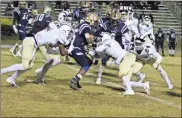  ?? / Contribute­d by Shelly Culver ?? Rockmart’s defense shut down the running game of Jefferson County during a third round trip to Louisville.