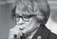  ?? J. SCOTT APPLEWHITE/AP PHOTO ?? In this 2015 file photo, Rep. Louise Slaughter, D-N.Y., pauses during a news conference on Capitol Hill in Washington. An aide to Slaughter says the 88-year old Democratic congresswo­man from New York has died.