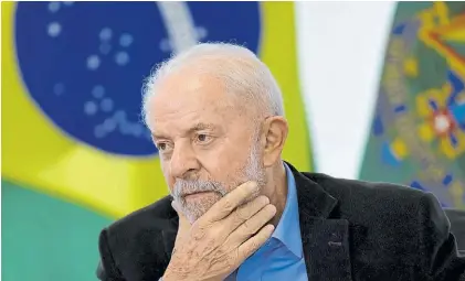  ?? AFP ?? Desafíos. El presidente Luiz Inácio Lula da Siva, crecer energética­mente y defender el medio ambiente.