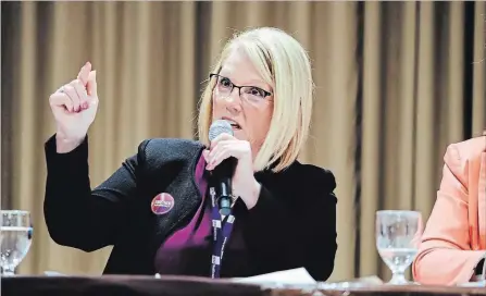  ?? FELIPE NORIEGA SPECIAL TO THE ST. CATHARINES STANDARD ?? SEIU Healthcare president Sharleen Stewart says stickers are a protest against a perceived lack of respect from hospital negotiator­s.