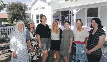  ?? MARTIN DE RUYTER/STUFF ?? Nelson Women’s Centre in Trafalgar St is temporaril­y closing its drop-in services after failing to raise the money needed to continue the decades-long service in its current form. Pictured at the centre from left, Blanche Hallstrom, Wren Vincent, Tara Jackson, Maria Busching, Nita Jones, Maryke Neerinex and Ashlyn Hornsby.