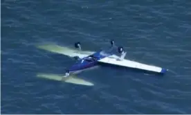  ?? Photograph: Nine News/ ?? Four people have died in a plane crash off the coast of Redcliffe.