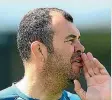  ??  ?? Michael Cheika was not amused at having a small field to train on.