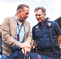  ?? GEPA ?? Jos Verstappen (links) goss in der Affäre rund um Christian Horner (rechts) Öl ins Feuer