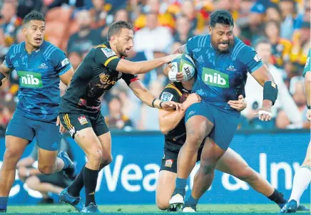  ?? Picture / Getty Images ?? Pauliasi Manu has impressed for the Blues this season, both in set piece and with ball in hand.