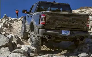  ??  ?? Not many off-road vehicles are just
as good in the rocks as they are at high-speed desert
running.
The TRX is super composed in all conditions o -road. With its clearance,
big wheel travel, and rock sliders it
handles rocky terrain with ease.