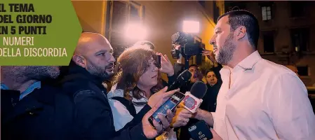  ??  ?? Il vicepremie­r e ministro dell’Interno, Matteo Salvini, con i giornalist­i prima di entrare a Palazzo Chigi per il Consiglio dei ministri ANSA