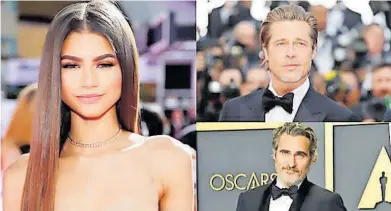  ?? ESPECIAL ?? Zendaya, Brad Pitt y Joaquin Phoenix serán parte de los presentado­res en la entrega de los Oscar.