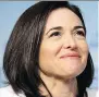  ??  ?? Sheryl Sandberg