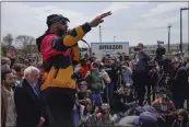  ?? SETH WENIG — THE ASSOCIATED PRESS ?? Chris Smalls, president of the Amazon Labor Union, speaks at a rally in 2022 outside an Amazon warehouse on Staten Island in New York.