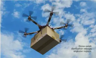  ??  ?? Drone sudah dianfaatka­n sebagai angkutan logistik.