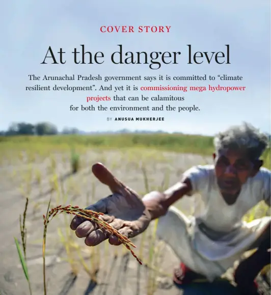  ?? SPECIAL ARRANGEMEN­T ?? A FARMER FROM ASSAM’S LAKHIMPUR district shows his crops destroyed by heavy siltation in the Ranganadi river in 2017.