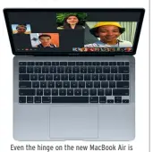  ??  ?? Even the hinge on the new MacBook Air is perfectly calibrated; when you open it, it doesn’t lift the bottom.