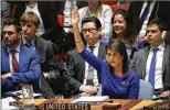  ?? GETTY IMAGES ?? U.S. Ambassador Nikki Haley issued no clarifying statement after it was reported that new sanctions would be announced Monday.