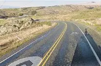  ?? PHOTO: SUPPLIED ?? Before . . . A section of State Highway 8 in the Roxburgh Gorge soon to be bridged by ‘‘hurdle’’ structures to allow work on overhead lines to be completed without disrupting traffic.