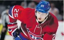  ?? ALLEN MCINNIS ?? Canadiens left-winger Jacob De La Rose could be one of the youngsters to claim a full-time role for the first time.