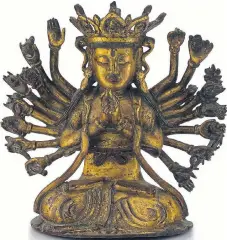  ??  ?? Spring sale:
A Chinese gilt-bronze multi-armed figure of Guanyin from the 17th century, valued at R50,000 to R70,000 from the Andrew Newall Collection. Supplied