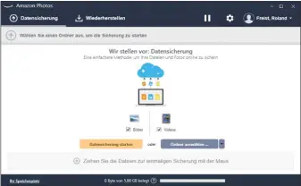  ??  ?? Amazon Drive bietet sich als Clouddiens­t zum Speichern von Fotos und Videos sowie für Backups an. Die Clients für Windows, Android und IOS bieten allerdings nur wenige Funktionen.