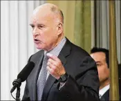  ?? GARY CORONADO / LOS ANGELES TIMES ?? California Gov. Jerry Brown announced the pardon Saturday of two Cambodian refugees who paid for the crimes they committed years ago, but now were on the path for deportatio­n.