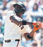  ?? LACHLAN CUNNINGHAM GETTY IMAGES ?? Jorge Soler, seen as a potential upgrade for the Blue Jays at DH in the off-season, was hitting .202 after 34 games for the Giants.