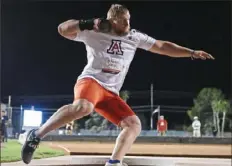  ?? Arizona Athletics ?? Knoch alumnus Jordan Geist, a rising sophomore at Arizona, is having a busy summer competing in the shot put.