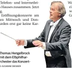  ?? FOTO: SUSANNE DIESNER ?? Dirigent Thomas Hengelbroc­k eröffnet mit dem Elbphilhar­monie-Orchester das Konzerthau­s.