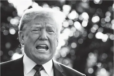  ?? Associated Press ?? ■ President Donald Trump speaks to reporters Friday before leaving the White House in Washington to attend the G-7 Summit in Charlevoix, Quebec, Canada.