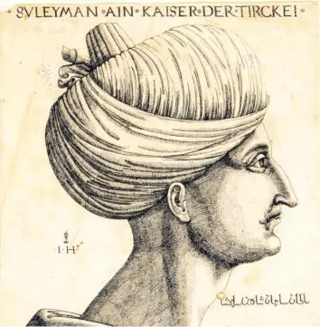  ?? Foto: Kunstsamml­ungen Augsburg ?? Süleyman I., wie Hieronymus Hopfer (um 1500-1550) ihn sah: In der Darstellun­g des Augsburger Radierers spiegelt sich das Interesse der Frühen Neuzeit am Austausch mit fremden Kulturen.