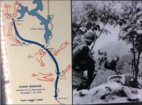  ?? PAUL POST — DIGITAL FIRST MEDIA ?? A map and photo helps tell the story of the Korean War. Items are found in the lobby of Saratoga County offices in Ballston Spa.