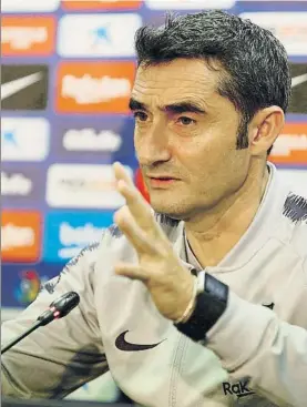  ?? FOTO: PEP MORATA ?? Ernesto Valverde en la rueda de prensa de ayer previa al Levante-Barça