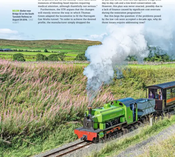  ?? HEWITT DAVE ?? Barber near Bridge 52 on the South Tynedale Railway on August 29 2016.