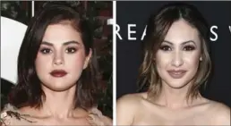  ?? THE ASSOCIATED PRESS ?? Selena Gomez, left, has received a kidney from Francia Raisa, right, due to her struggle with lupus.