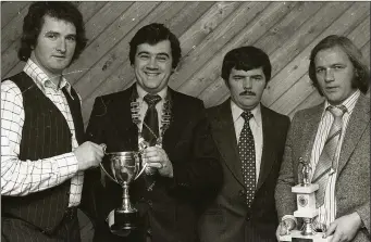  ??  ?? Pat Ronan, Cllr Jim Walsh, Pat Merrigan and Billy Ryan at the 1979 Ross Celtic dinner dance.