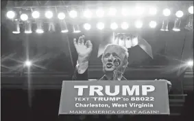  ?? STEVE HELBER/AP PHOTO ?? Donald Trump speaks at a rally in Charleston, W.Va., on Thursday.