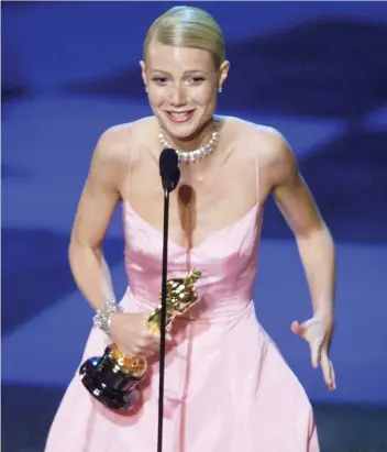  ?? ERIC DRAPER/THE ASSOCIATED PRESS/FILE ?? Twenty years ago, Gwyneth Paltrow won the best actress Oscar for her role in Shakespear­e in Love. The romantic comedy was produced by Harvey Weinstein.