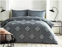 ?? ?? Appletree diamond tuft duvet cover and pillowcase set, from £35-£55, Next