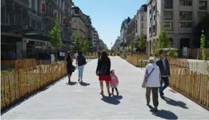  ?? FOTO AMG ?? De Brusselse voetganger­szone begint er de laatste jaren steeds aangenamer uit te zien.