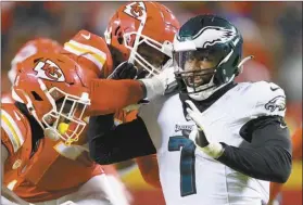  ?? AP file photo ?? has recorded double-digit sacks in four straight seasons, including 27 over the past two years with the Eagles.