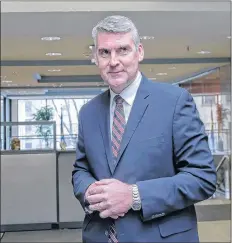  ?? TIM KROCHAK/THE CHRONICLE HERALD ?? Nova Scotia Premier Stephen McNeil speaks to reporters after having a meeting with NSTU president Liette Doucet at One Government Place in Halifax Monday, Feb. 26.