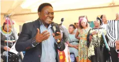  ?? ?? Veteran writer and actor Aaron Chiundura Moyo narrates to mourners how First Lady Dr Auxillia Mnangagwa worked with many artistes, including the late Stella January, in a film she scripted titled “Rujeko”, which focused on teaching the girlchild good morals.