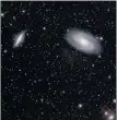  ??  ?? The distinctiv­e pair of galaxies known as M81 (on the right) and M82